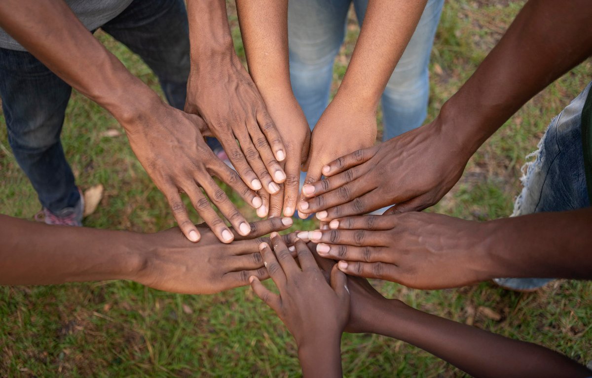 Community members working together